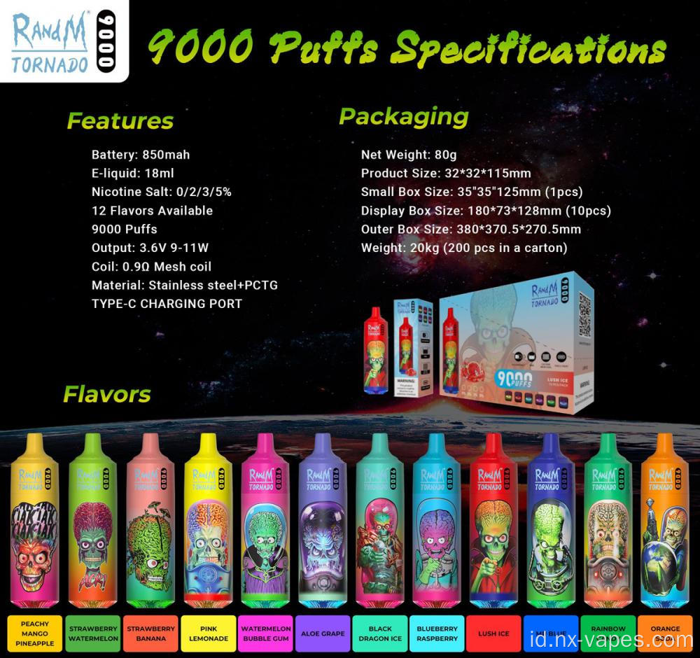 Randm tornado 9000puffs sekali pakai vape