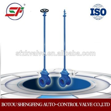 Directly buried gate valve/extension rod gate valve