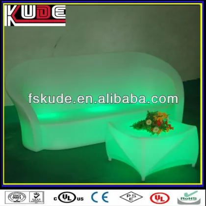 LED light plastic design 3 seat sofa leisure modern floor sofa seating floor cushion seating sofa
