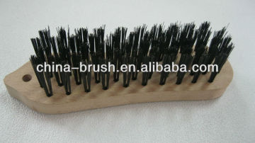 carbon wire brush with wooden handle SC-3103B