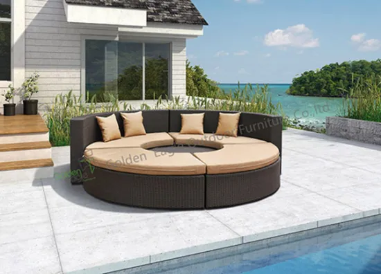 New-design Curved Wicker Outdoor Sofa Set with Cushion