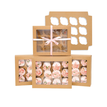 Food Grade Paper Cupcake Boxes - 12 Gaps Ambachtelijke Fabriek