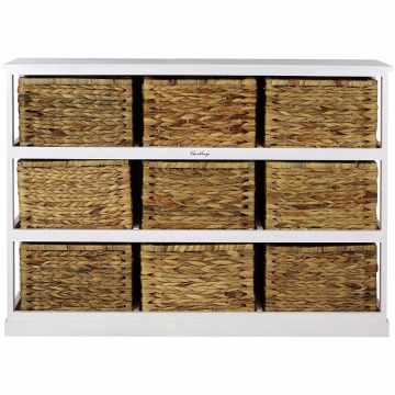3x3 Storage Unit - 9 Drawer with Seagrass Baskets