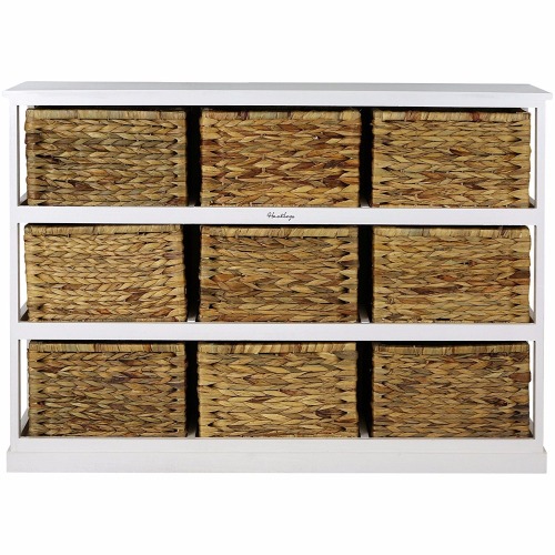 Living Room Storage Chest 3x3 Storage Unit - 9 Drawer with Seagrass Baskets Supplier