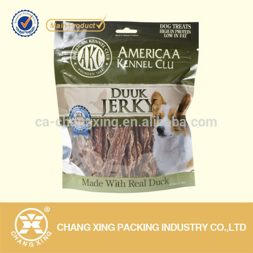 high quality dog treat bag with recloseable zip lock and clear window
