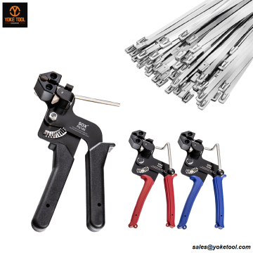100pcs Cable Tie Gun Stainless Steel Cable Tie Tool for Metal Cable Ties Tensioning and Cutting