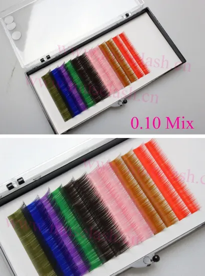 colorful eyelashes customize package Rainbow color EYELASH EXTENSION