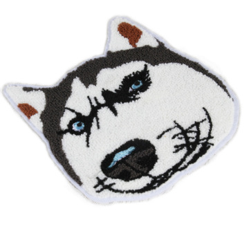 漫画のハスキー犬タオルシェニール刺繍ロープパッチ