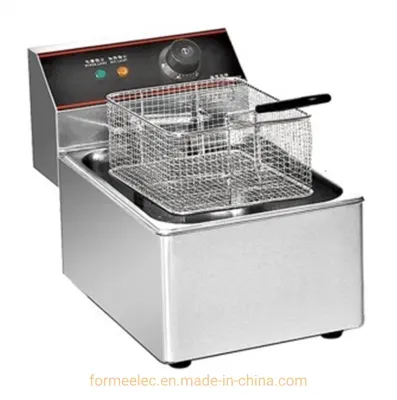 Kitchen Equipment Counter Top 12L Electric Fryer 2-Tank 2-Basket 5kw Desktop Fryer
