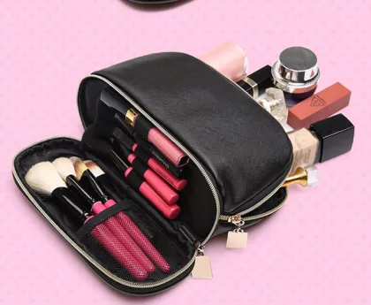 Small PU Leather Women Makeup Cosmetic Pouch Bag
