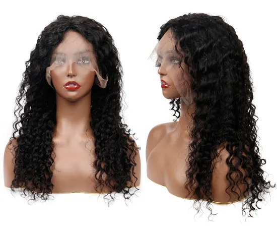 Uniky Wholesale Kinky Jerry Deep Curly Front Lace Human Hair Wig Natural Long Raw Brazilian Hair Full Front Lace Wig For Women