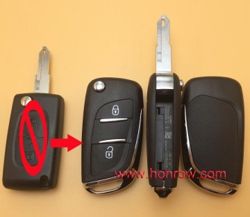 Good Price Peugeot 2 button modified remote key blank with NE73 206 Blade -- With battery place (No Logo)