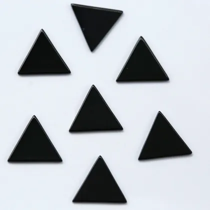 Wholesale Natural Black Agate Straight Triangle Shape Agate