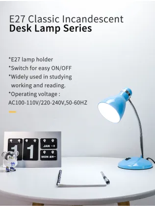 SML Adjustable Metal Desk Lamp with E27 Socket for Modern Study Lighting