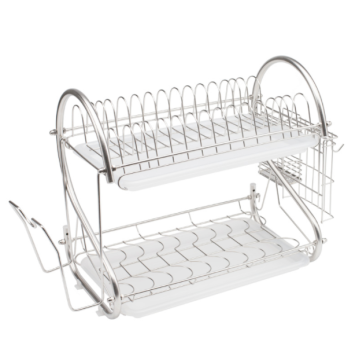 High Quality 2 Tier Metal Kitchen Dish Drainer Organizer Rack