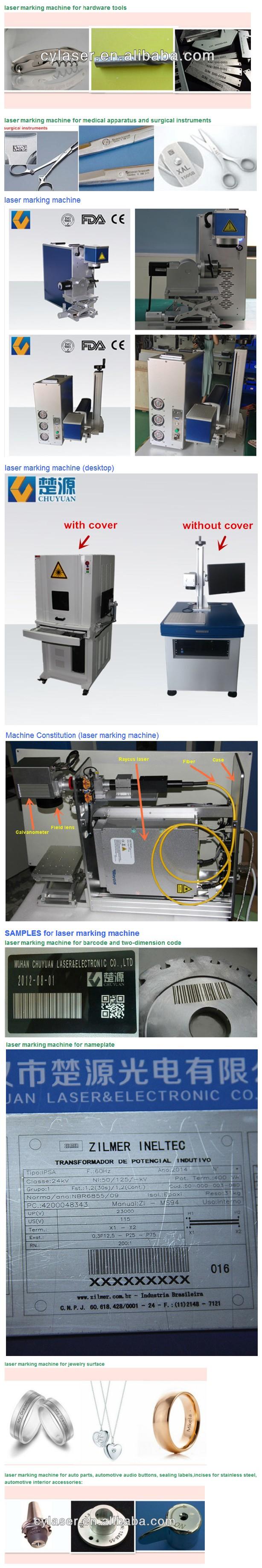 Rotary Attachment 10W/20W/30W/50W Fiber Laser Marking Machine with FDA CE Certification