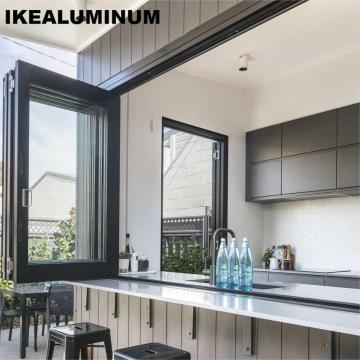 Ikealuminum 2024 Modern Bifold Folding Glass Windows for Balcony
