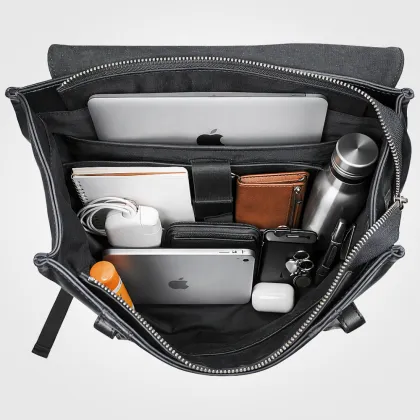Casual Commuter Genuine Leather Flap Backpack