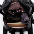 Drawstring vattentät kvinna mode läder ryggsäck