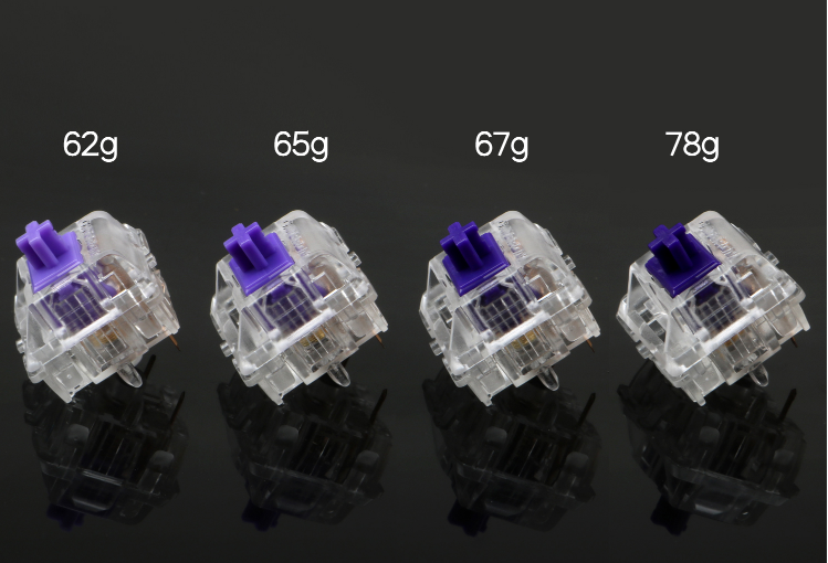 Zealio Switches Tactile Mechanical Keyboard Switch 62g 67 G 78g Purple