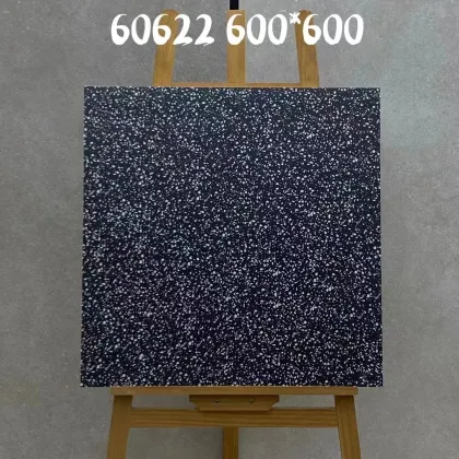 Colorful Quartz Stone 600x600 Matte Finish Terrazzo Tiles