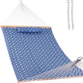 Print Flowers Spreader Wood Bar Quilted Hammock