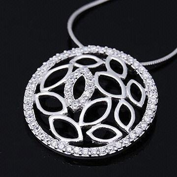 Silver Necklace, Decorated with CZ Stone, Made of 925 Sterling Silver, Available in Various Designs