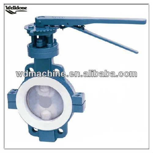 PTFE Lined Butterfly Valve / Wafer Type Butterfly Valve