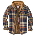 Men's Winter plaid hooded coat