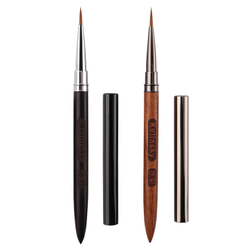 Gandoue en bois de santal Kolinsky Brush Set: outils professionnels des ongles pour le vernis à dégradé et le dessin