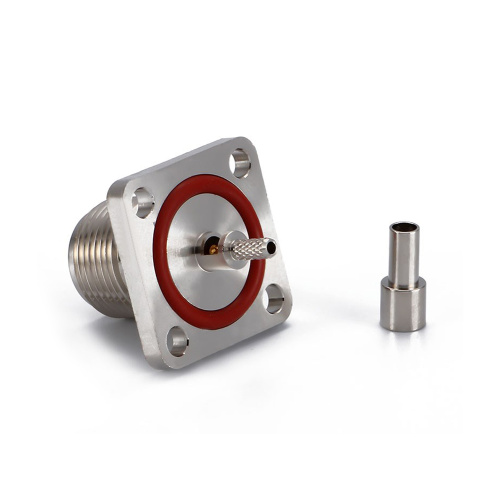 N Dişi Düz 4 Delikli Flanşlı RF Konektörü