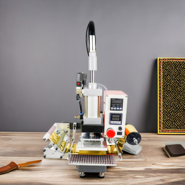 Small Manual Digital Pneumatic Heat Press Machine for Custom Logo Stamp on Leather, Wood, and Paper