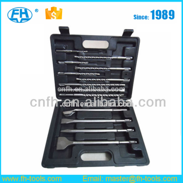 Plastic box packing 13PC SDS Plus Electric Hammer Drill Bit and Chisel Set