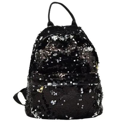BLACK SEQUIN BACKPACK -0