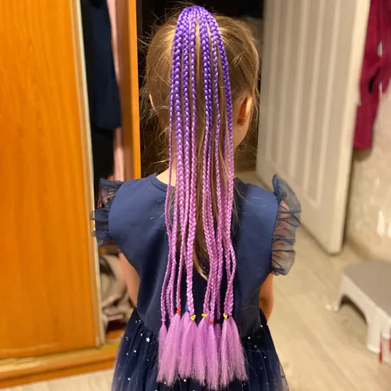 Overhead tail Synthetic Colored Rainbow Ponytail Hair Elastic Band ring Extension False for Hair Box Braids Pony Tail