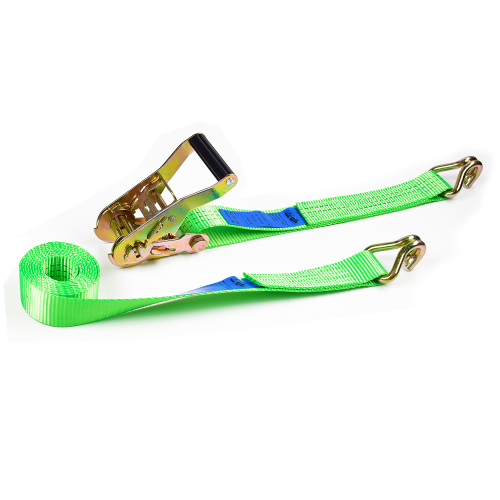 1.5" 3T 38mm Plastic Handle Buckle Cargo Tensioner Lashing Ratchet Straps With 1.5 Inch Double J Hooks