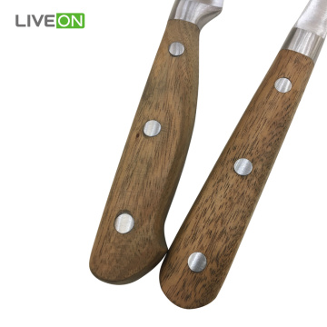 Coltello da bistecca 4 pezzi con manico in legno di acacia