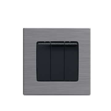 16AX Stainless Steel Switch 3Gang 1Way Wide Rocker