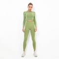 pitkähihaiset crop topit Fitness Set naiset