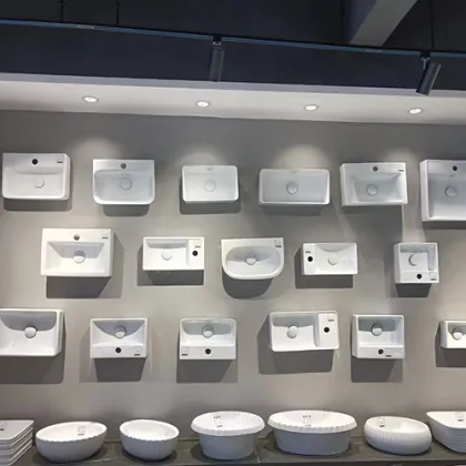 Glossy Glazed Ceramic Wall Hanging Bathroom Washbasin