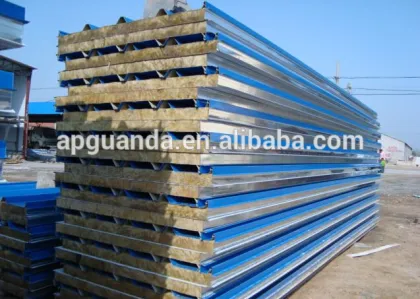 Color plate housing with Rockwool interlayer Flame-retardant materials