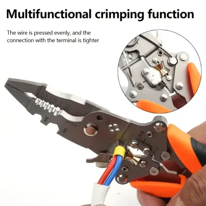 Orange and Black Foldable Wire Strippers