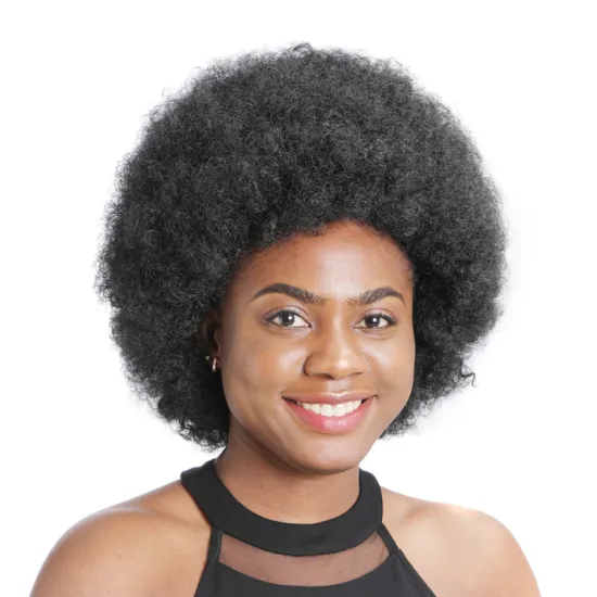 3" Short kinky curly afro  bob wigs synthetic with baby hair