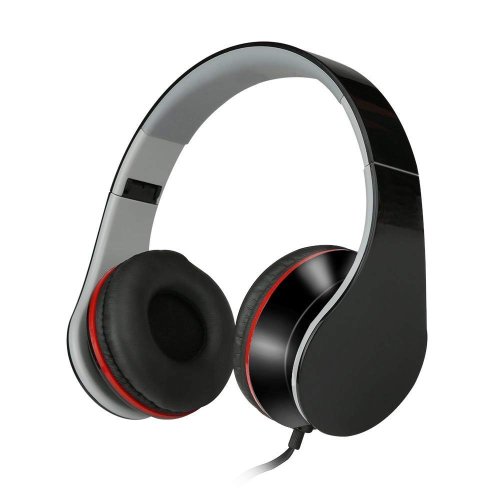 Mengalahkan headphone on-ear kabel mikrofon bawaan