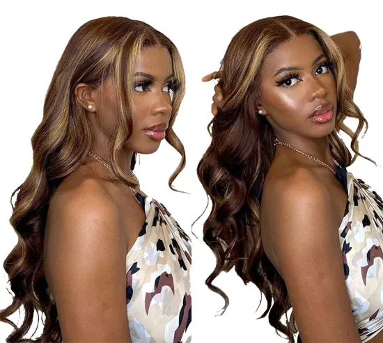 Best Selling P4/27 99J Highlight Full Lace Wig,Human Hair Transparent 360 Lace Frontal Wig,Natural HD Highlighted Lace Front Wig