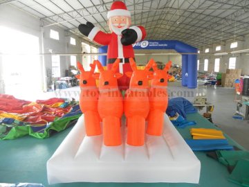 New arriving customized santa outhouse christmas inflatable decoration
