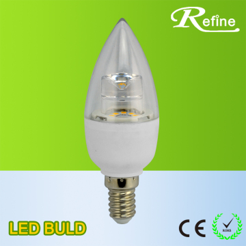 CE RoHS AC220V best price c37 e27 5w led candle bulb