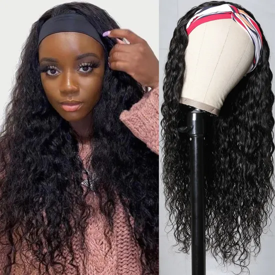 Cheap Afro Kinky Curly Raw Indian Virgin Cuticle Aligned Human Hair Headband Wig None Lace Wig Human Hair For Black Women Vendor