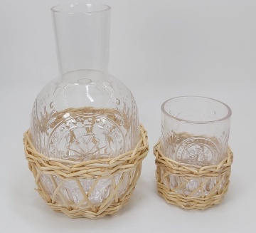 custom rattan plaited decorative bottle