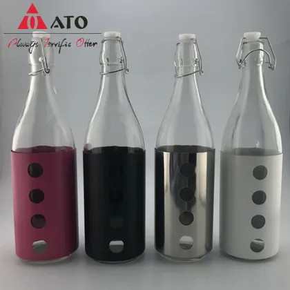 Glass bottle with lid Glass Water Bottle